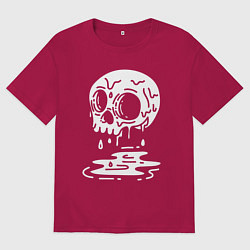 Футболка оверсайз мужская Череп плачет, цвет: маджента