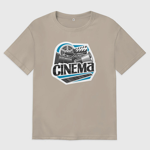 Мужская футболка оверсайз Cinema mood / Миндальный – фото 1