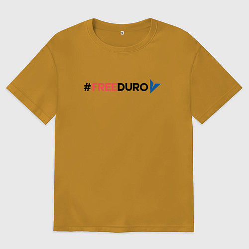 Мужская футболка оверсайз Свободу павлу дурову и телеге / Горчичный – фото 1