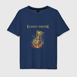 Футболка оверсайз мужская Elden drink meme, цвет: тёмно-синий