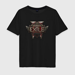 Мужская футболка оверсайз Path of exile 2 logo