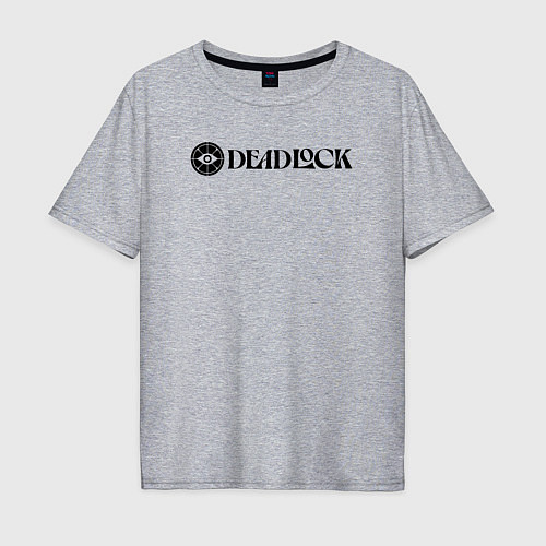 Мужская футболка оверсайз Deadlock white logo / Меланж – фото 1