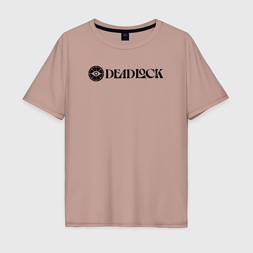 Мужская футболка оверсайз Deadlock white logo / Пыльно-розовый – фото 1