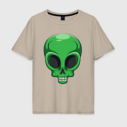 Мужская футболка оверсайз Green skeletor