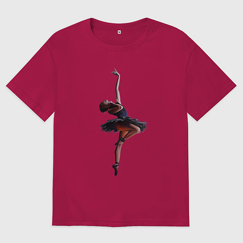 Мужская футболка оверсайз Балерина в прыжке - Арабеск / Маджента – фото 1