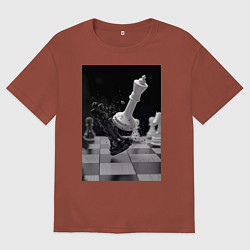 Футболка оверсайз мужская Шахматы эстетика, цвет: кирпичный