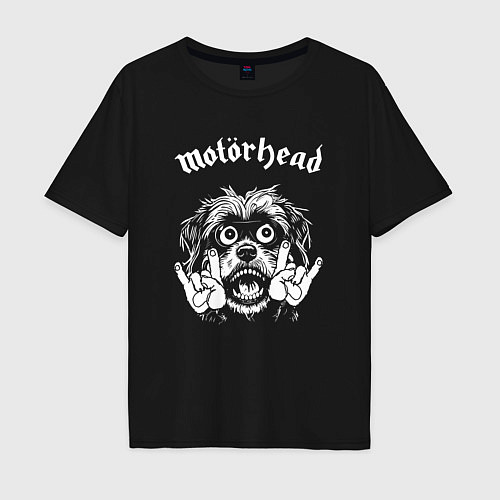 Мужская футболка оверсайз Motorhead rock dog / Черный – фото 1