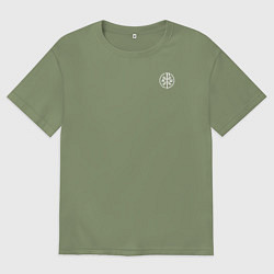 Футболка оверсайз мужская Сокрушу пред ним врагов его малая хризма белая, цвет: авокадо