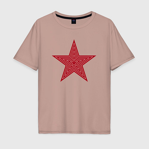 Мужская футболка оверсайз USSR red star / Пыльно-розовый – фото 1