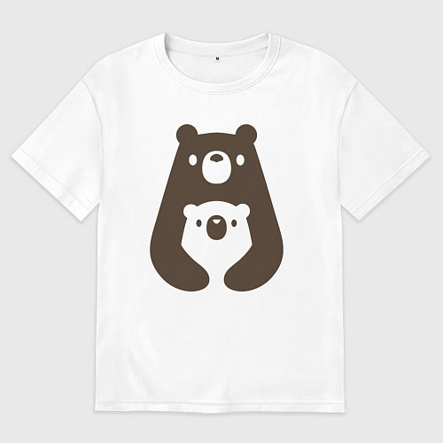 Мужская футболка оверсайз Мишки-обнимашки / Белый – фото 1
