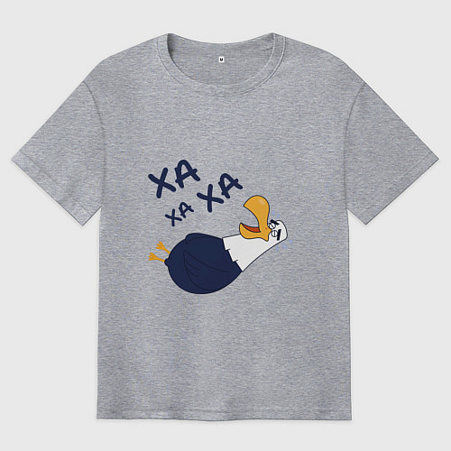 Мужская футболка оверсайз Смеющийся орел / Меланж – фото 1