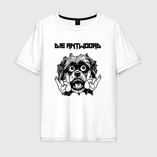 Мужская футболка оверсайз Die Antwoord - rock dog / Белый – фото 1