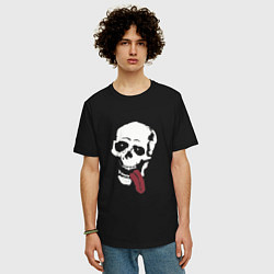 Футболка оверсайз мужская Jesse pinkman skeleton tong skull, цвет: черный — фото 2