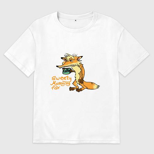 Мужская футболка оверсайз Утренний лис / Белый – фото 1