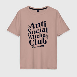 Мужская футболка оверсайз Anti social witches club