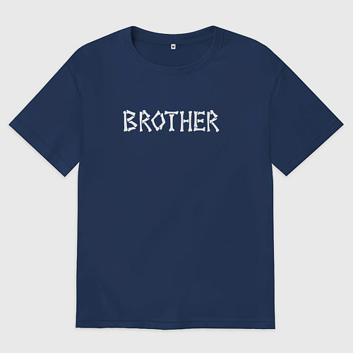 Мужская футболка оверсайз Brother - Halloween / Тёмно-синий – фото 1