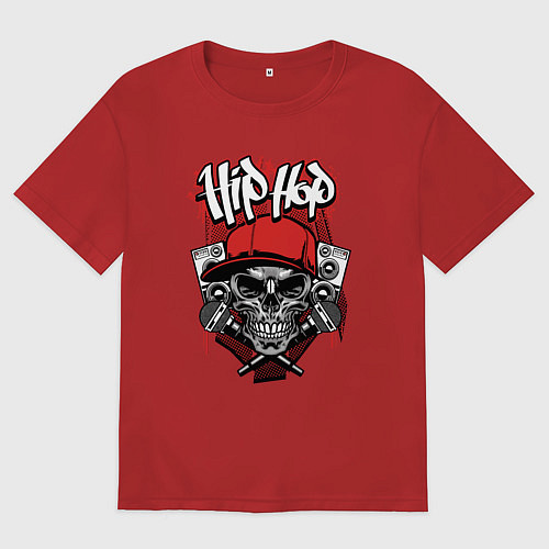 Мужская футболка оверсайз Hip-hop killer / Красный – фото 1