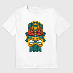 Футболка оверсайз мужская African tiki, цвет: белый