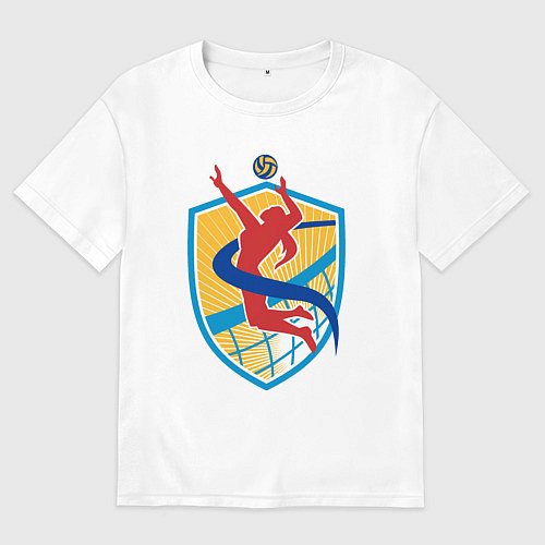 Мужская футболка оверсайз Волейбольная подача / Белый – фото 1