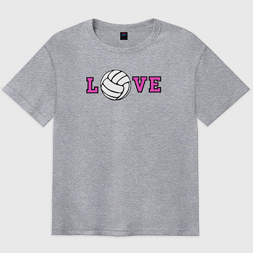 Мужская футболка оверсайз Love volley / Меланж – фото 1
