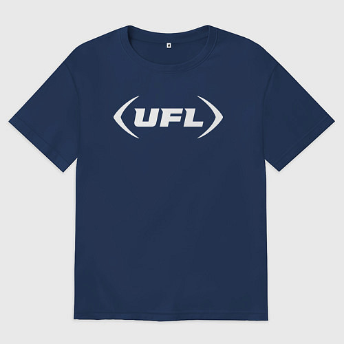 Мужская футболка оверсайз Ufl logo / Тёмно-синий – фото 1