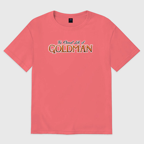 Мужская футболка оверсайз The eternal life of goldman logotype / Коралловый – фото 1