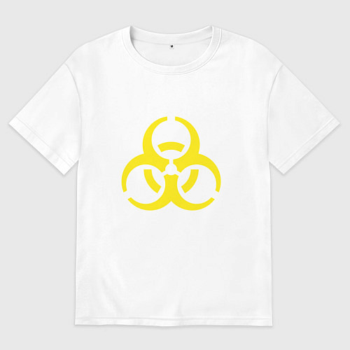 Мужская футболка оверсайз Токсик - знак биоопасности / Белый – фото 1
