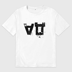 Футболка оверсайз мужская Перевёрнутое да, цвет: белый