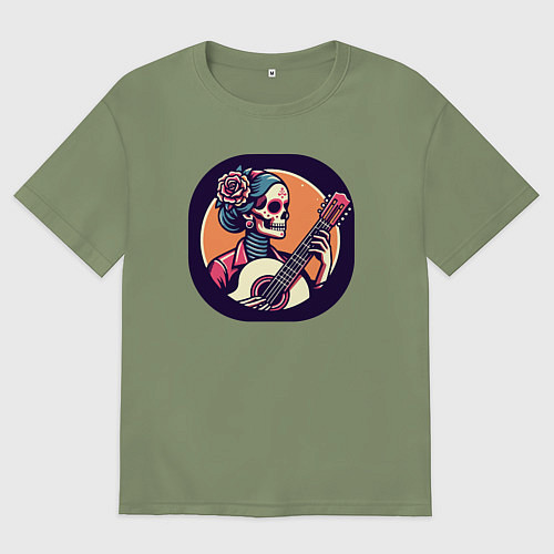 Мужская футболка оверсайз Мёртвая гитаристка / Авокадо – фото 1