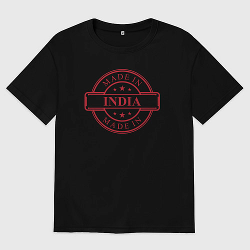 Мужская футболка оверсайз Сделано в Индии / Черный – фото 1