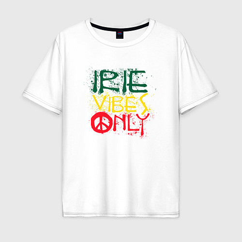 Мужская футболка оверсайз Irie vibes only / Белый – фото 1