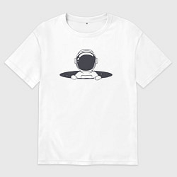 Футболка оверсайз мужская Космический приветик, цвет: белый