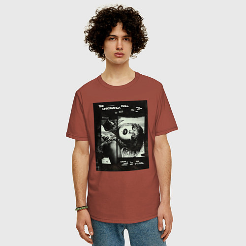 Мужская футболка оверсайз Леди Гага постер / Кирпичный – фото 3