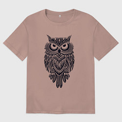 Мужская футболка оверсайз Расписной филин