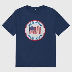 Футболка оверсайз мужская Сделано в Америке, цвет: тёмно-синий