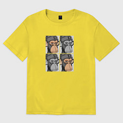 Футболка оверсайз мужская Four monkeys, цвет: желтый