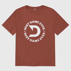 Футболка оверсайз мужская Символ Deadlock и круглая надпись best game ever, цвет: кирпичный