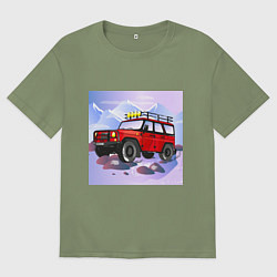 Мужская футболка оверсайз Внедорожник УАЗ Хантер