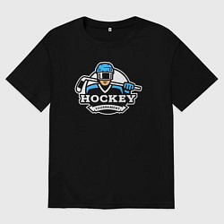 Футболка оверсайз мужская Турнир хоккея, цвет: черный