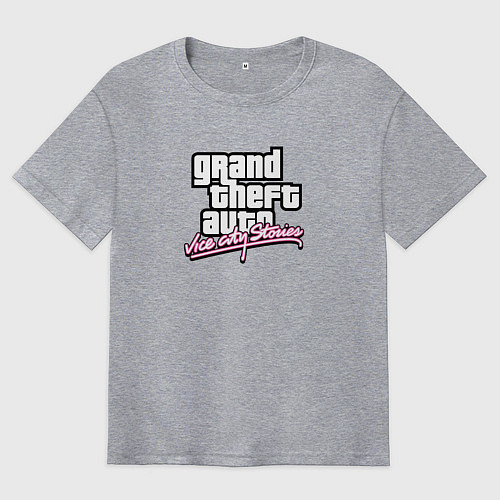 Мужская футболка оверсайз GTA vice city stories game / Меланж – фото 1
