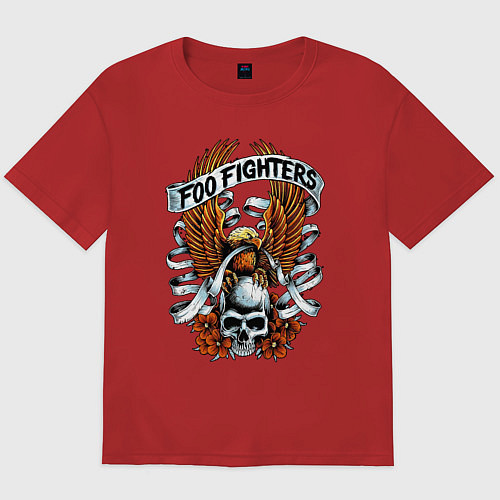 Мужская футболка оверсайз Foo Fighters - eagle / Красный – фото 1