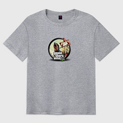 Футболка оверсайз мужская Grand Theft Auto V logotype, цвет: меланж