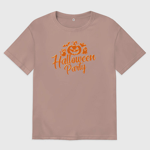 Мужская футболка оверсайз Хэллоуин вечеринка / Пыльно-розовый – фото 1