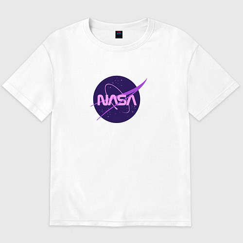 Мужская футболка оверсайз NASA logo / Белый – фото 1