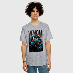 Футболка оверсайз мужская Веном, цвет: меланж — фото 2