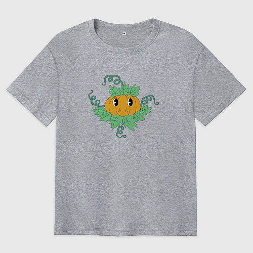 Мужская футболка оверсайз Тыква с глазами / Меланж – фото 1