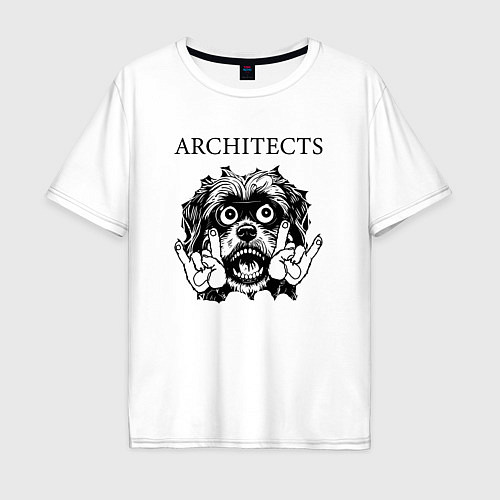 Мужская футболка оверсайз Architects - rock dog / Белый – фото 1