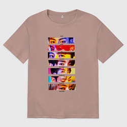 Футболка оверсайз мужская Got7 все участники группы, цвет: пыльно-розовый