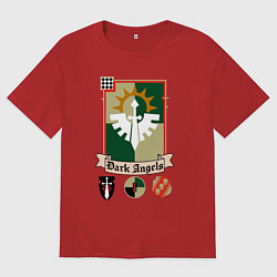 Футболка оверсайз мужская Dark angels Warhammer 40k, цвет: красный