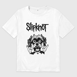 Футболка оверсайз мужская Slipknot - rock dog, цвет: белый